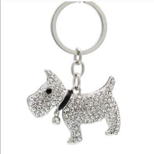 🐶**One Left!!! Silver Rhinestone Puppy Keychain